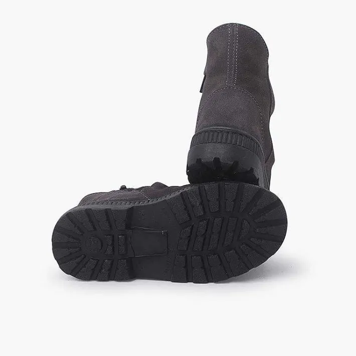 Pisamonas Boots>Suede Boots With Wrinkled Effect