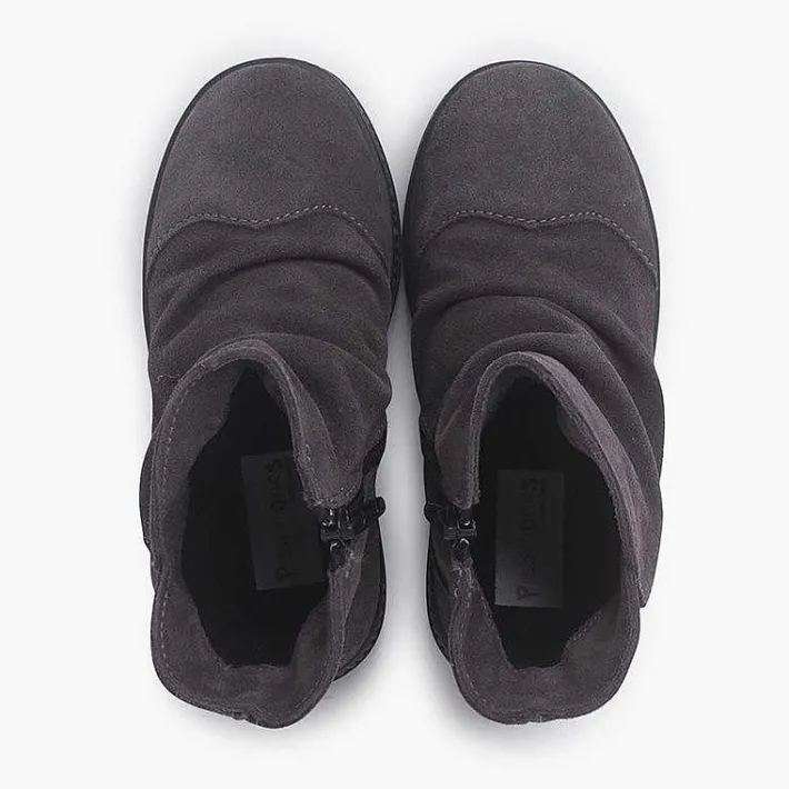Pisamonas Boots>Suede Boots With Wrinkled Effect