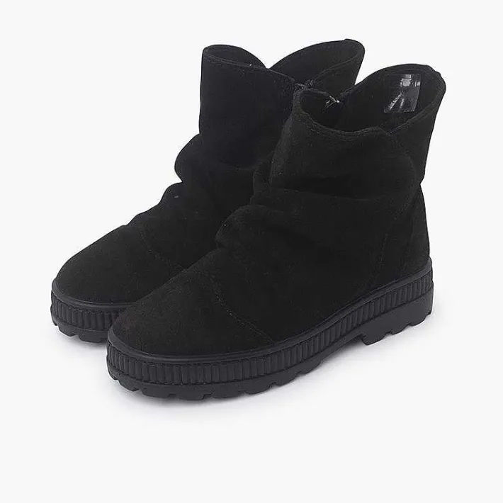 Pisamonas Boots>Suede Boots With Wrinkled Effect