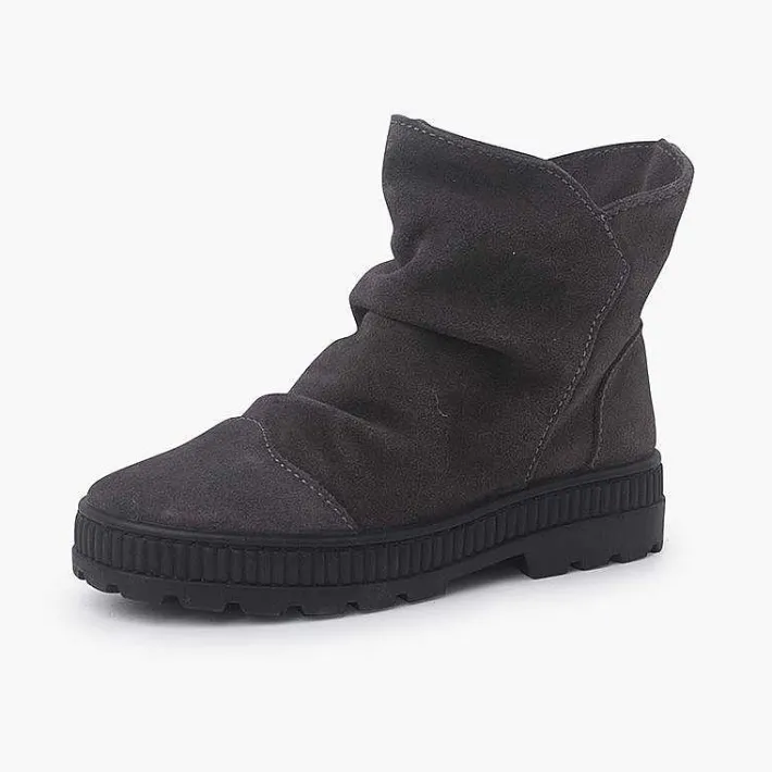 Pisamonas Boots>Suede Boots With Wrinkled Effect