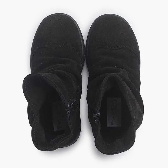 Pisamonas Boots>Suede Boots With Wrinkled Effect