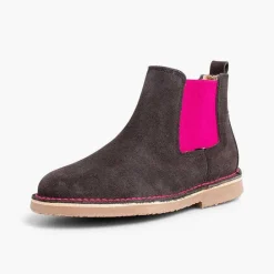 Pisamonas Boots>Suede Chelsea Boots With Coloured Elastic