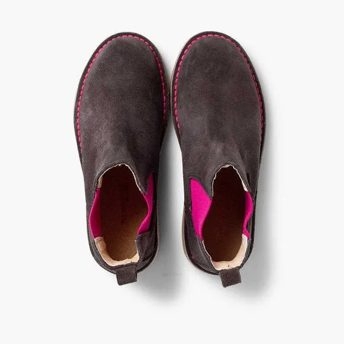 Pisamonas Boots>Suede Chelsea Boots With Coloured Elastic