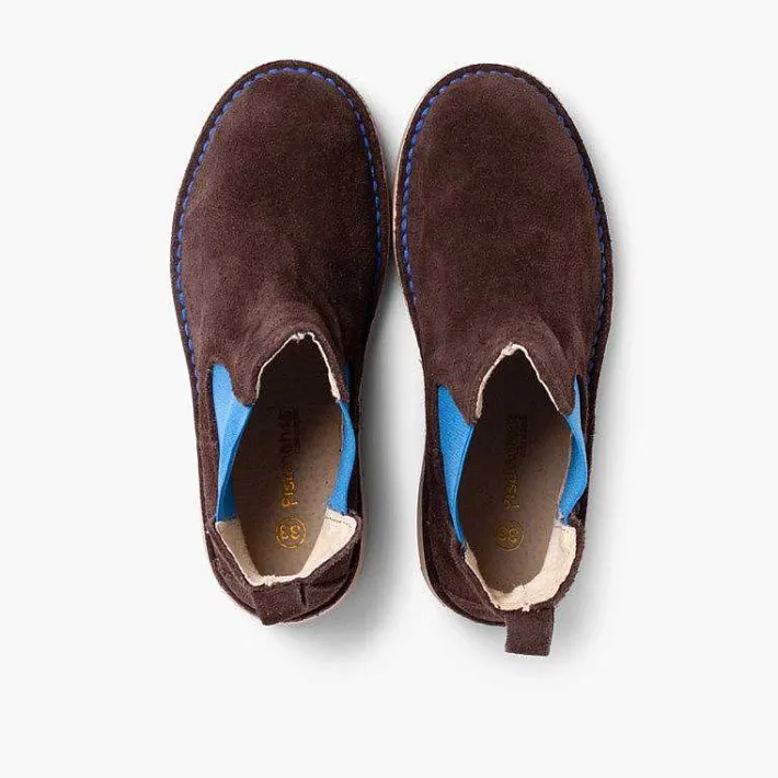 Pisamonas Boots>Suede Chelsea Boots With Coloured Elastic