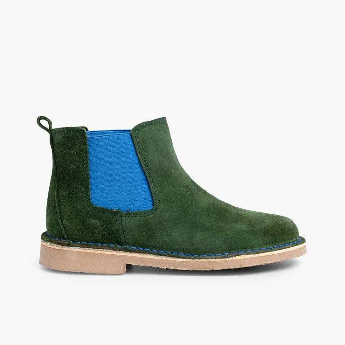 Pisamonas Boots>Suede Chelsea Boots With Coloured Elastic