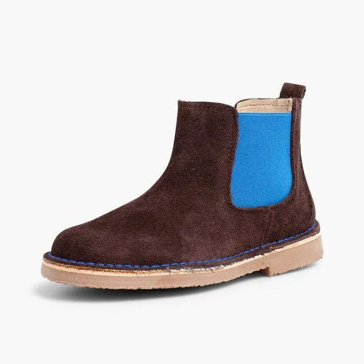 Pisamonas Boots>Suede Chelsea Boots With Coloured Elastic