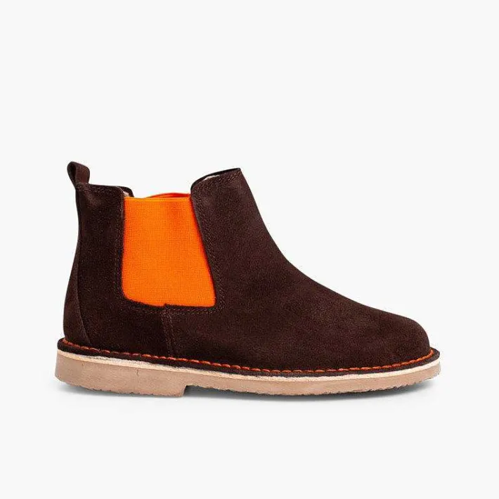 Pisamonas Boots>Suede Chelsea Boots With Coloured Elastic