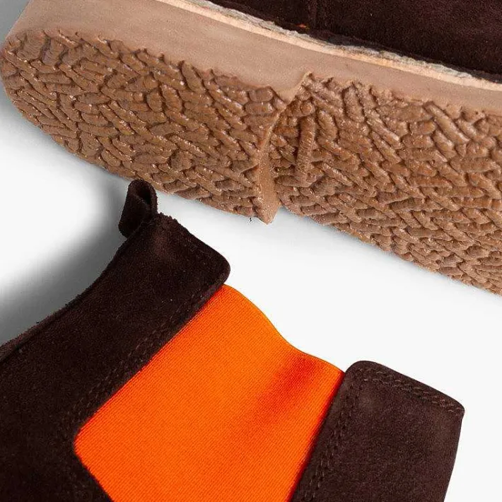 Pisamonas Boots>Suede Chelsea Boots With Coloured Elastic