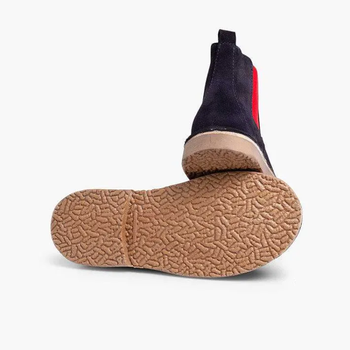 Pisamonas Boots>Suede Chelsea Boots With Coloured Elastic