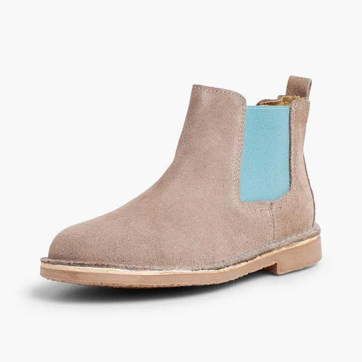Pisamonas Boots>Suede Chelsea Boots With Coloured Elastic