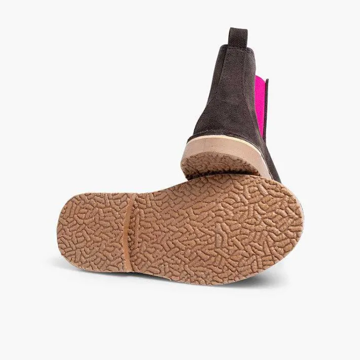 Pisamonas Boots>Suede Chelsea Boots With Coloured Elastic