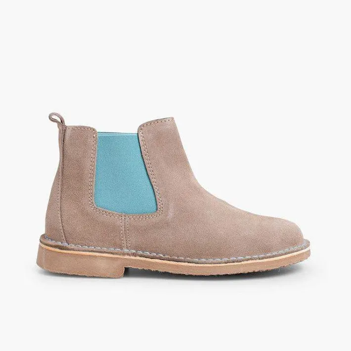 Pisamonas Boots>Suede Chelsea Boots With Coloured Elastic