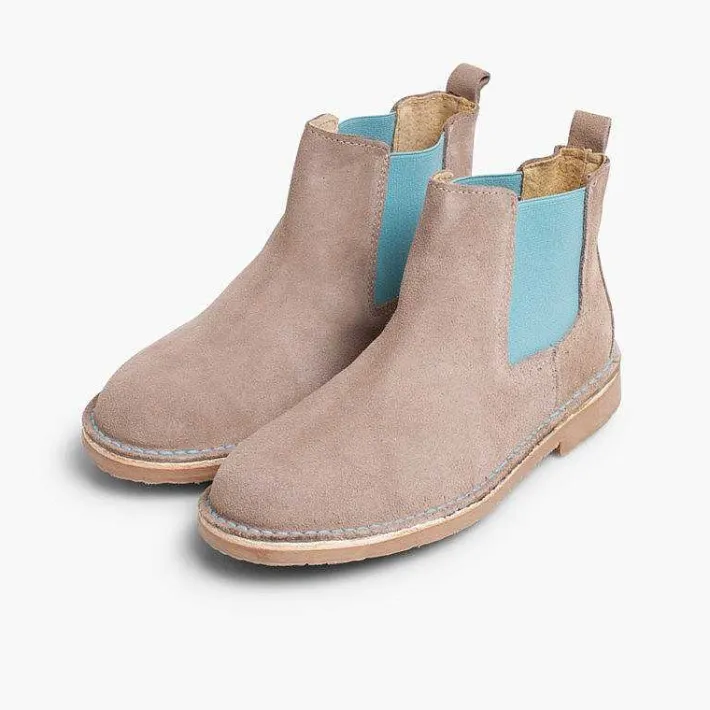 Pisamonas Boots>Suede Chelsea Boots With Coloured Elastic