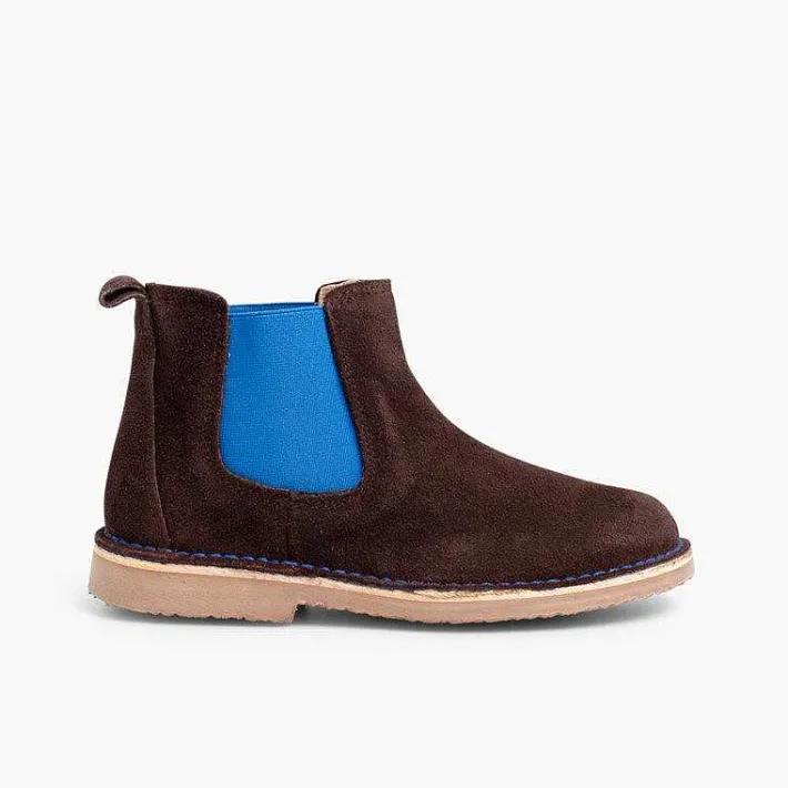 Pisamonas Boots>Suede Chelsea Boots With Coloured Elastic