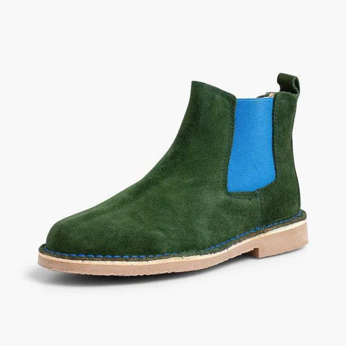 Pisamonas Boots>Suede Chelsea Boots With Coloured Elastic