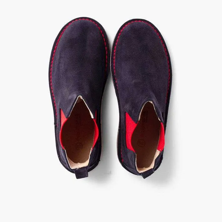Pisamonas Boots>Suede Chelsea Boots With Coloured Elastic