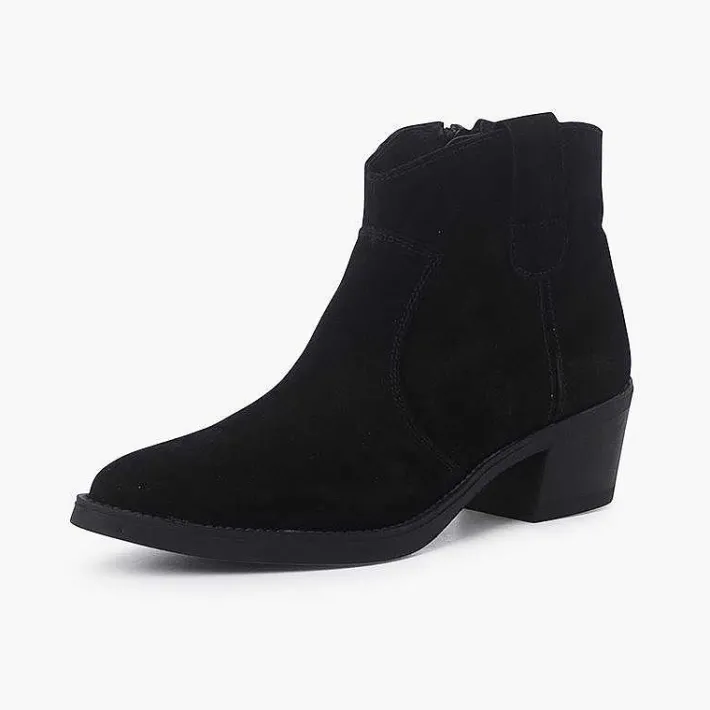 Pisamonas Boots>Suede Cowboy Ankle Boots