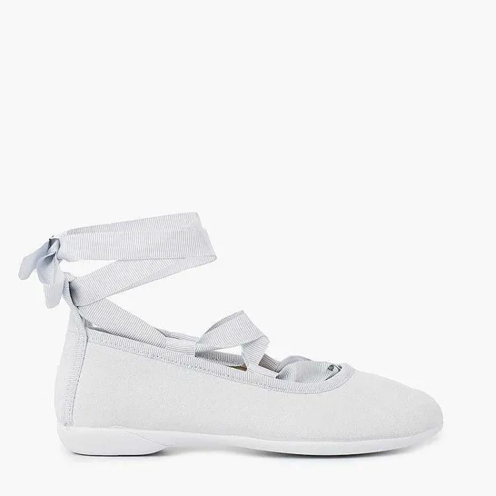 Pisamonas Ballet Pumps And Flats>Suede Effect Ballet Pumps With Bows