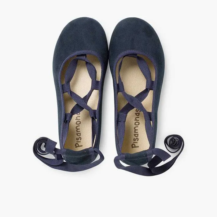 Pisamonas Ballet Pumps And Flats>Suede Effect Ballet Pumps With Bows