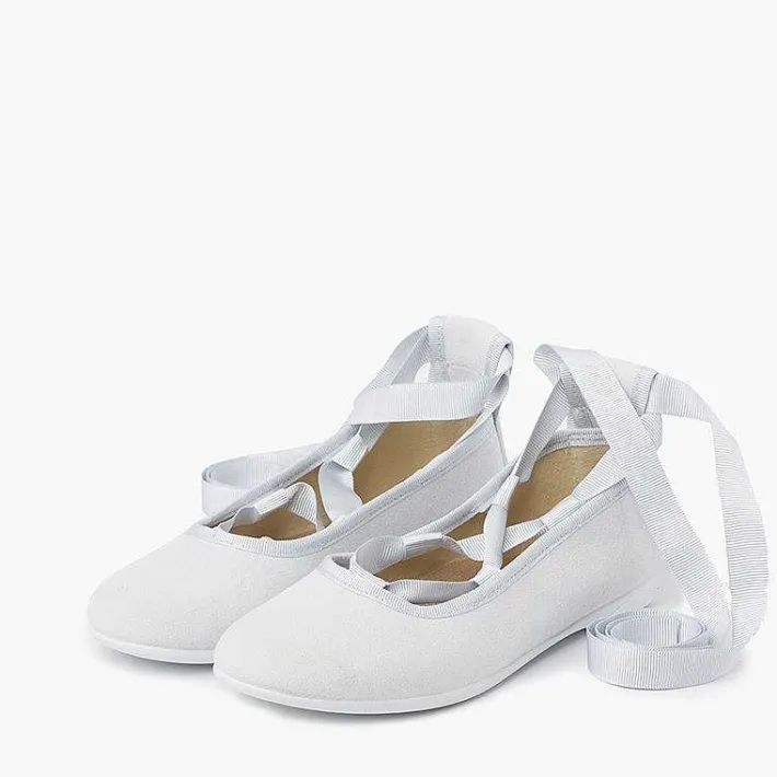 Pisamonas Ballet Pumps And Flats>Suede Effect Ballet Pumps With Bows