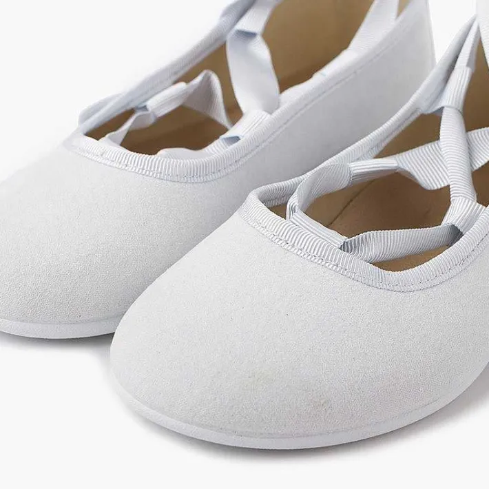 Pisamonas Ballet Pumps And Flats>Suede Effect Ballet Pumps With Bows