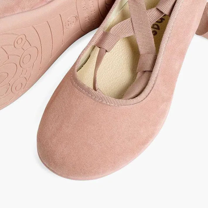 Pisamonas Ballet Pumps And Flats>Suede Effect Ballet Pumps With Bows