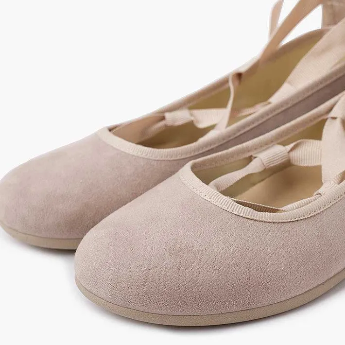 Pisamonas Ballet Pumps And Flats>Suede Effect Ballet Pumps With Bows