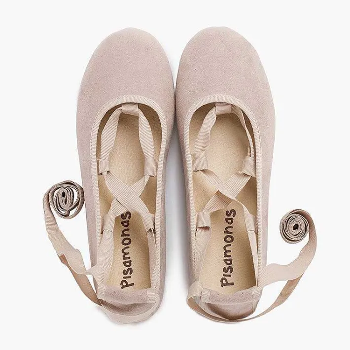 Pisamonas Ballet Pumps And Flats>Suede Effect Ballet Pumps With Bows