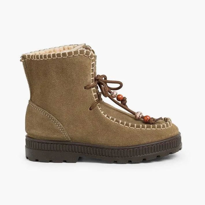 Pisamonas Boots>Suede Faux Sheepskin Boots