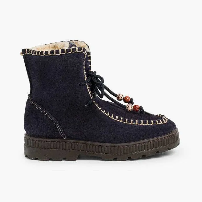 Pisamonas Boots>Suede Faux Sheepskin Boots