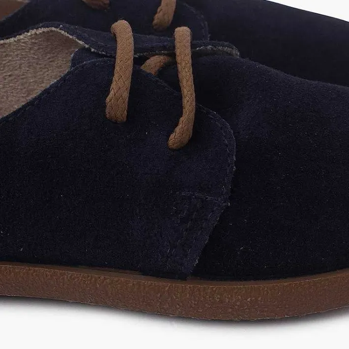 Pisamonas Brogues And Bluchers>Suede Lace Up Bluchers With Caramel Sole