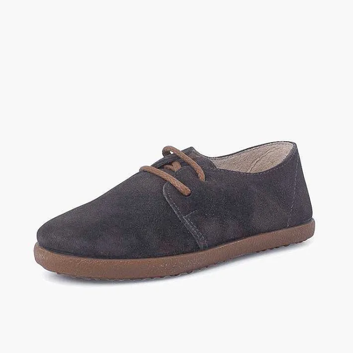 Pisamonas Brogues And Bluchers>Suede Lace Up Bluchers With Caramel Sole