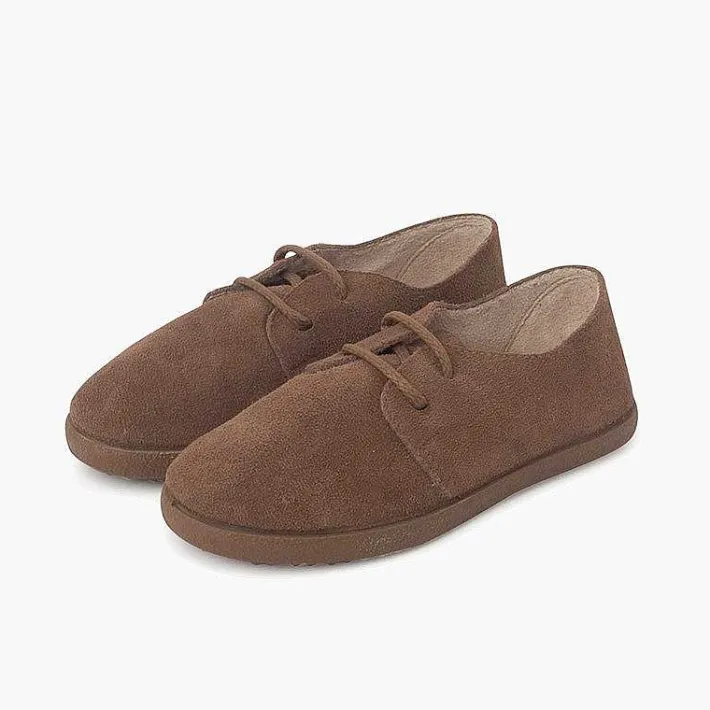 Pisamonas Brogues And Bluchers>Suede Lace Up Bluchers With Caramel Sole