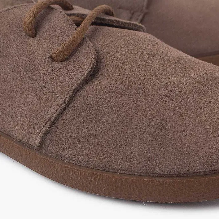 Pisamonas Brogues And Bluchers>Suede Lace Up Bluchers With Caramel Sole