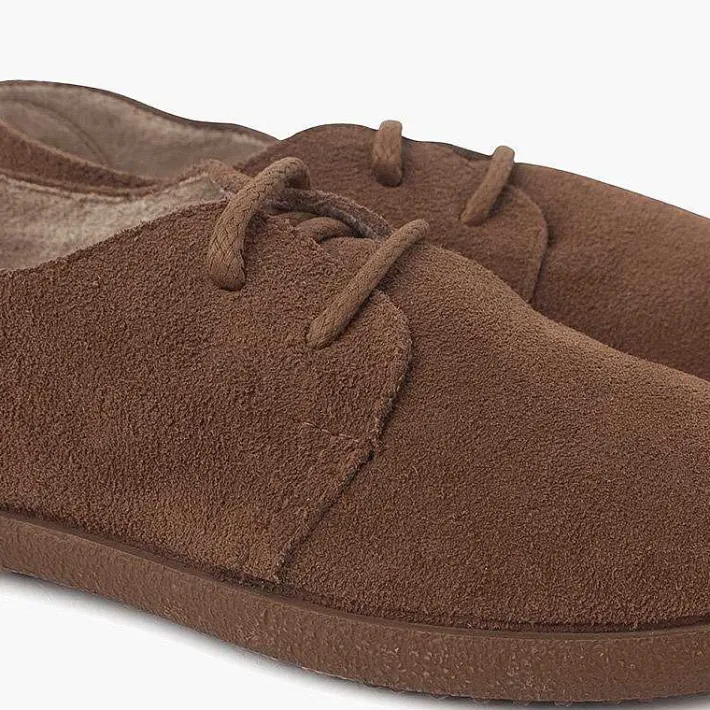 Pisamonas Brogues And Bluchers>Suede Lace Up Bluchers With Caramel Sole
