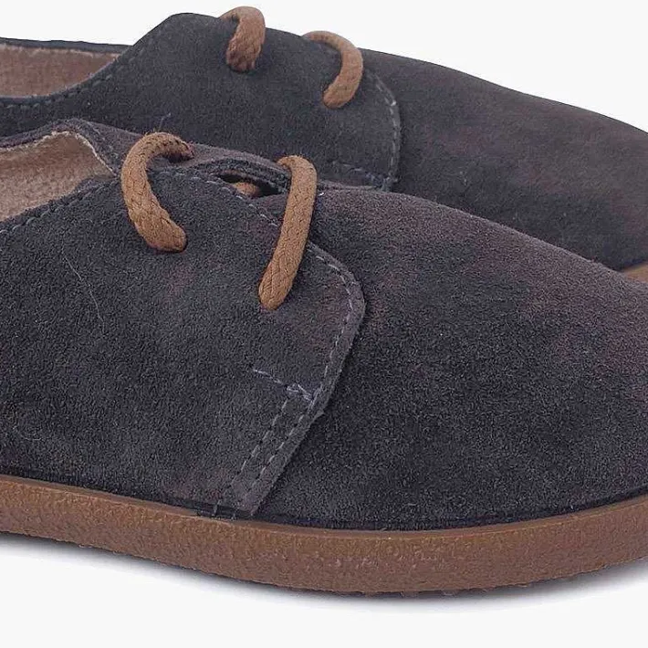 Pisamonas Brogues And Bluchers>Suede Lace Up Bluchers With Caramel Sole