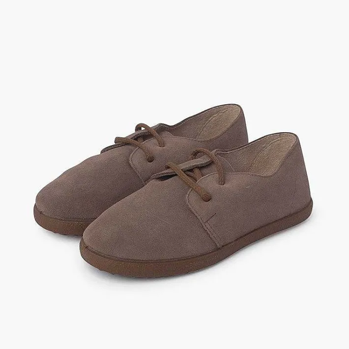 Pisamonas Brogues And Bluchers>Suede Lace Up Bluchers With Caramel Sole