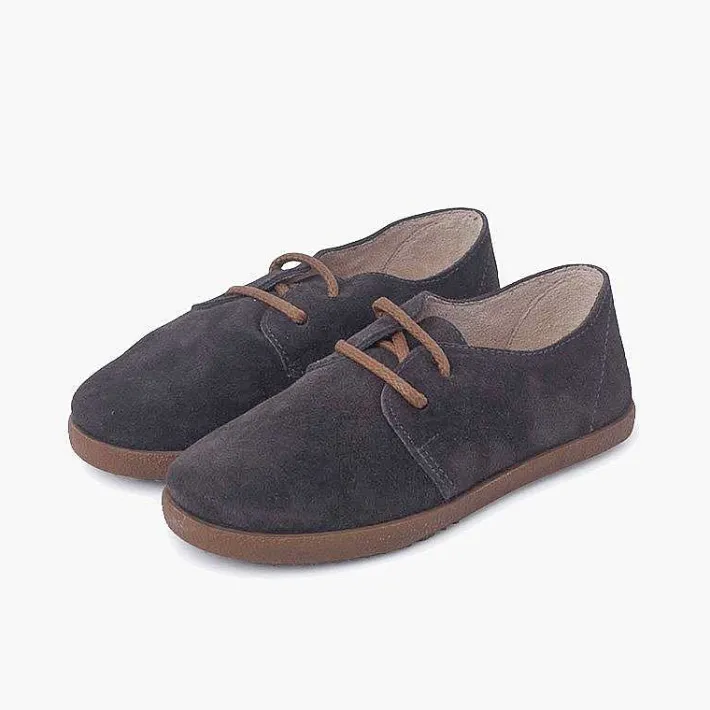 Pisamonas Brogues And Bluchers>Suede Lace Up Bluchers With Caramel Sole