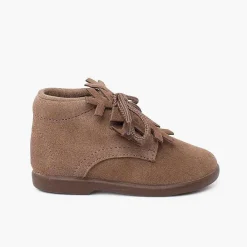Pisamonas Boots>Suede Lace-Up Boots With Snowflake Ornament