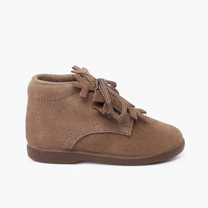 Pisamonas Boots>Suede Lace-Up Boots With Snowflake Ornament