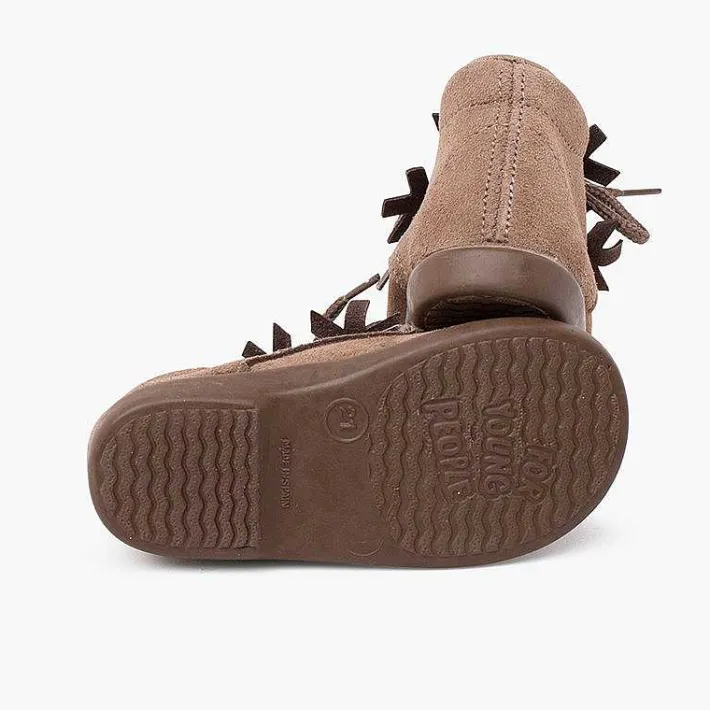 Pisamonas Boots>Suede Lace-Up Boots With Snowflake Ornament