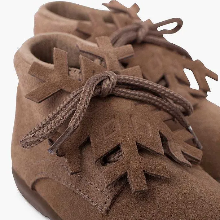 Pisamonas Boots>Suede Lace-Up Boots With Snowflake Ornament