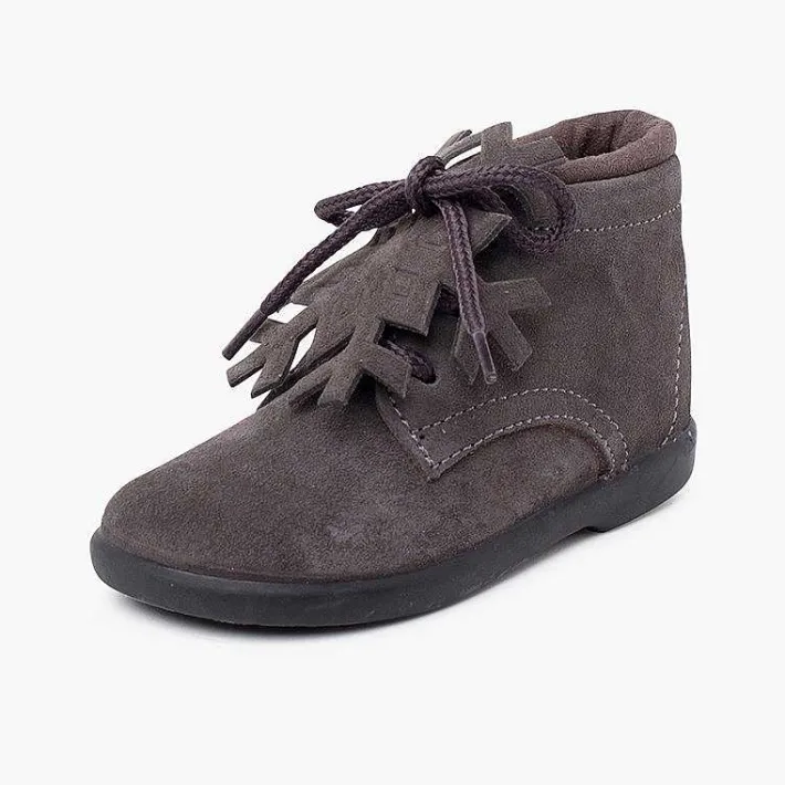 Pisamonas Boots>Suede Lace-Up Boots With Snowflake Ornament