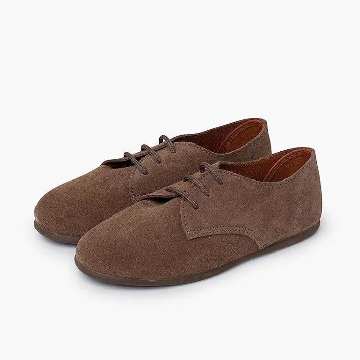 Pisamonas Brogues And Bluchers>Suede Lace-Up Derby Shoes For Children