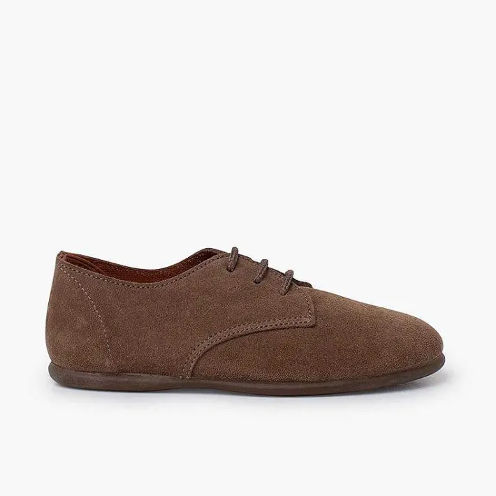 Pisamonas Brogues And Bluchers>Suede Lace-Up Derby Shoes For Children