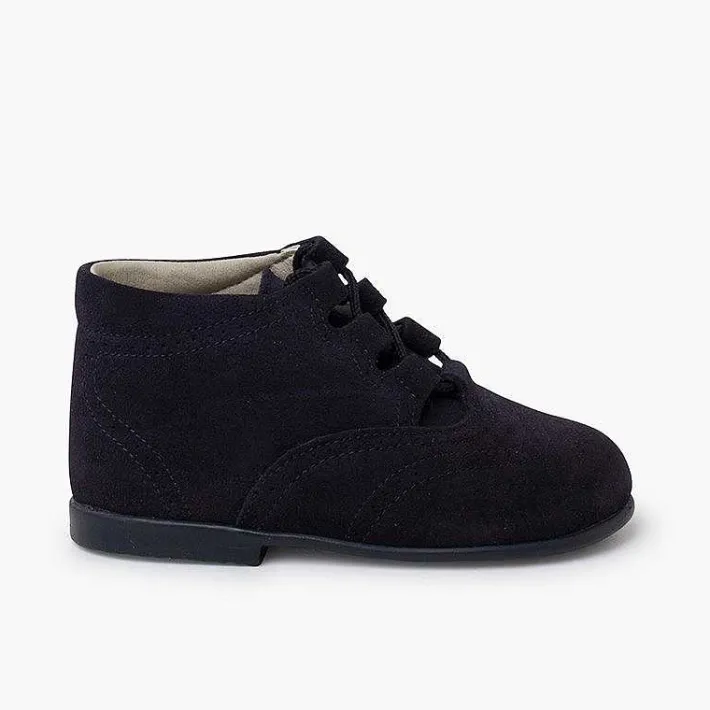 Pisamonas Lace Up Oxfords>Suede Lace-Up Oxford Booties