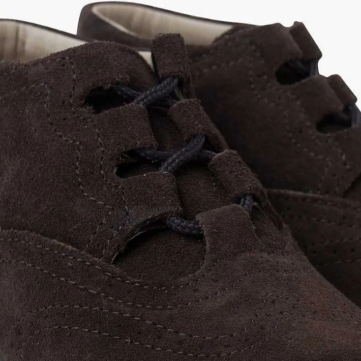 Pisamonas Lace Up Oxfords>Suede Lace-Up Oxford Booties