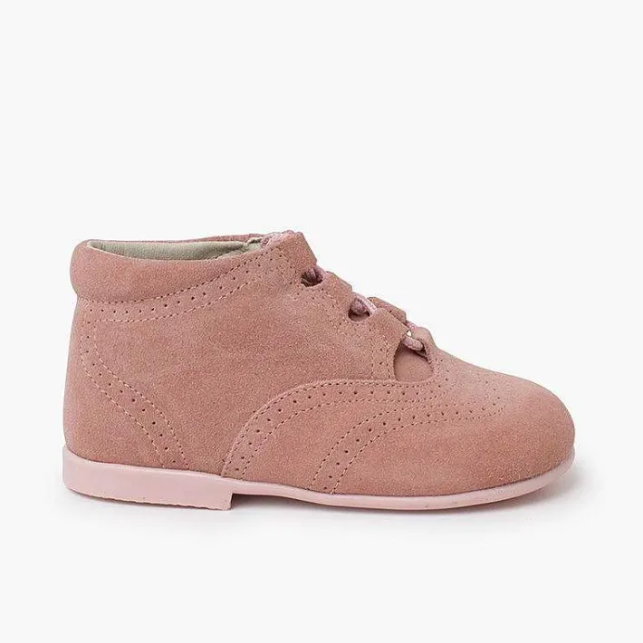 Pisamonas Lace Up Oxfords>Suede Lace-Up Oxford Booties
