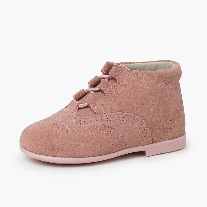 Pisamonas Lace Up Oxfords>Suede Lace-Up Oxford Booties