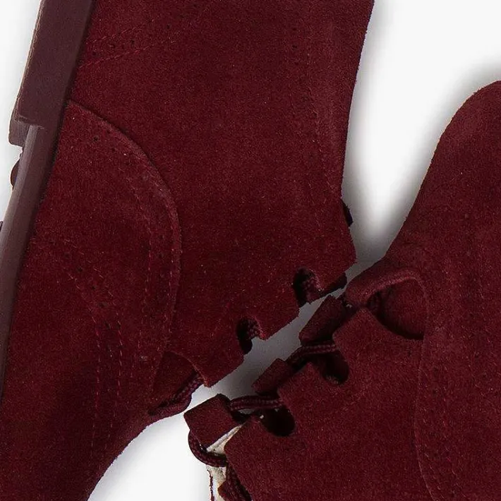 Pisamonas Lace Up Oxfords>Suede Lace-Up Oxford Booties